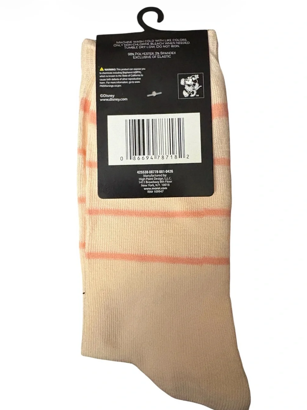 Disney Minnie Mouse Light Pink Socks